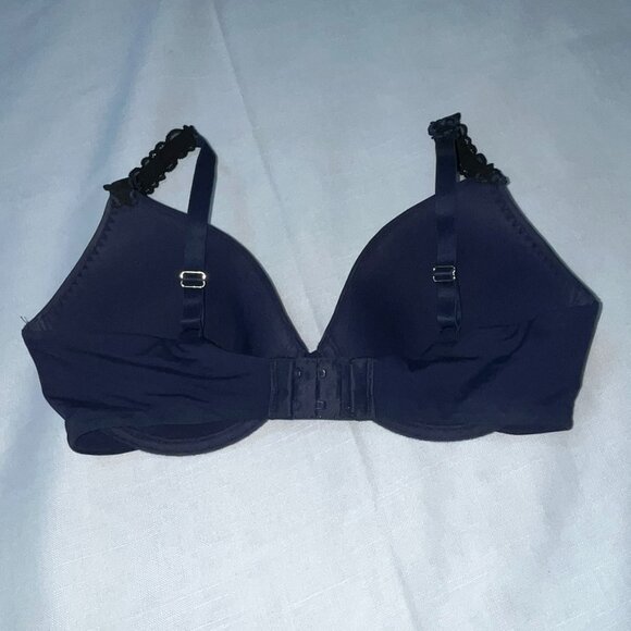 NATORI Pure Luxe Custom Coverage Contour Underwire Bra in Ink/Blue Mist Size 32D - Picture 6 of 7